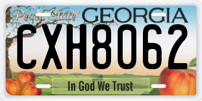 GA license plate CXH8062