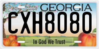 GA license plate CXH8080