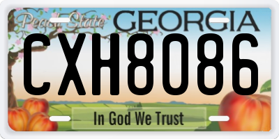 GA license plate CXH8086