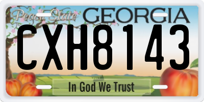 GA license plate CXH8143