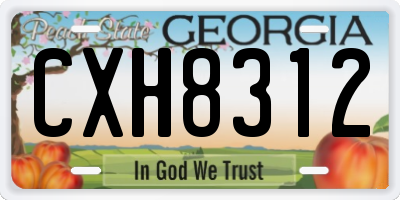 GA license plate CXH8312