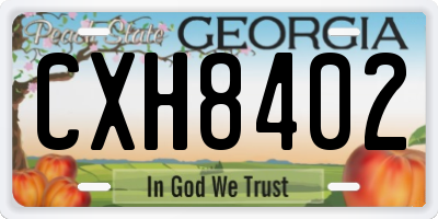 GA license plate CXH8402