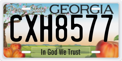 GA license plate CXH8577