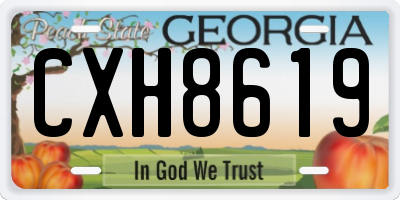 GA license plate CXH8619