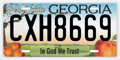 GA license plate CXH8669