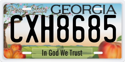 GA license plate CXH8685