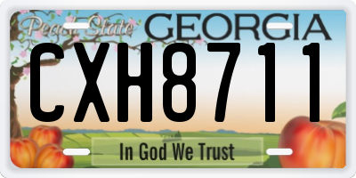 GA license plate CXH8711