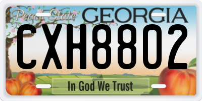 GA license plate CXH8802