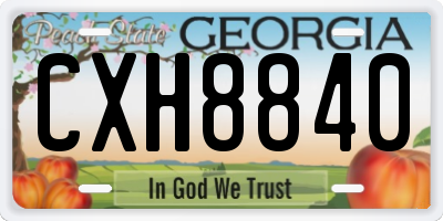 GA license plate CXH8840