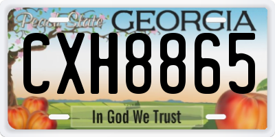GA license plate CXH8865