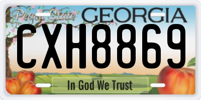 GA license plate CXH8869