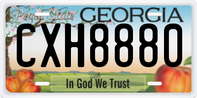 GA license plate CXH8880