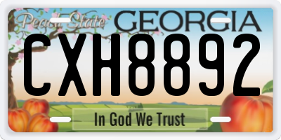 GA license plate CXH8892