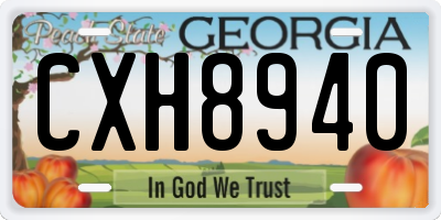 GA license plate CXH8940