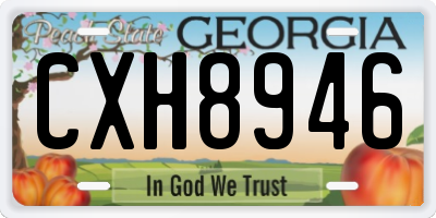 GA license plate CXH8946