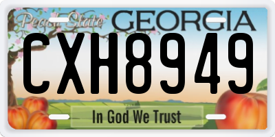 GA license plate CXH8949