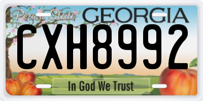 GA license plate CXH8992