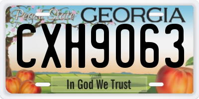 GA license plate CXH9063
