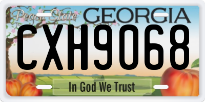 GA license plate CXH9068