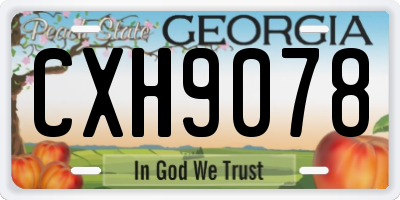 GA license plate CXH9078