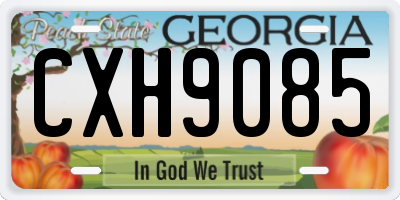 GA license plate CXH9085