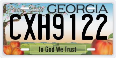 GA license plate CXH9122