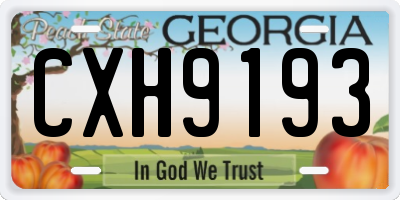GA license plate CXH9193