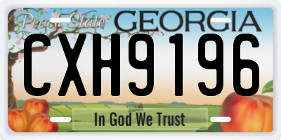 GA license plate CXH9196