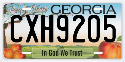 GA license plate CXH9205