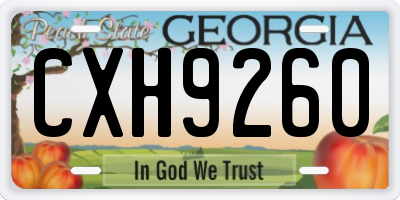 GA license plate CXH9260