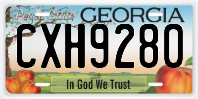 GA license plate CXH9280
