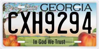 GA license plate CXH9294