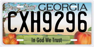GA license plate CXH9296