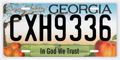 GA license plate CXH9336