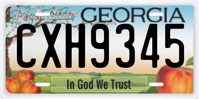 GA license plate CXH9345