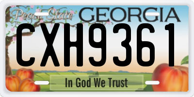 GA license plate CXH9361