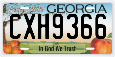 GA license plate CXH9366