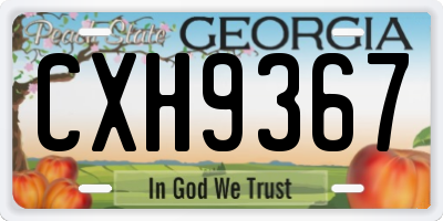 GA license plate CXH9367