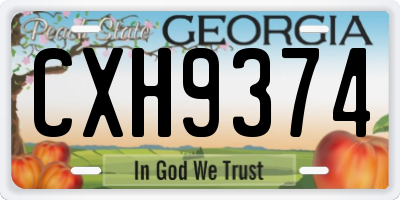 GA license plate CXH9374