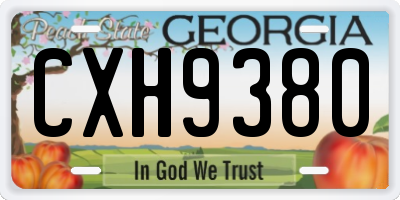 GA license plate CXH9380