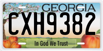 GA license plate CXH9382