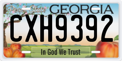 GA license plate CXH9392