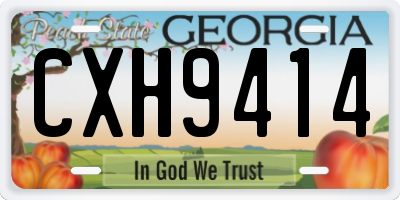 GA license plate CXH9414