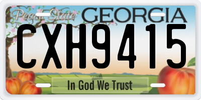 GA license plate CXH9415