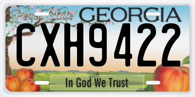 GA license plate CXH9422