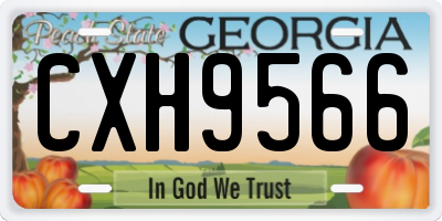 GA license plate CXH9566