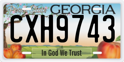 GA license plate CXH9743