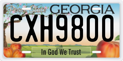 GA license plate CXH9800