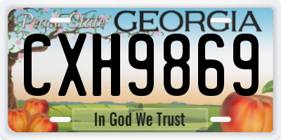 GA license plate CXH9869