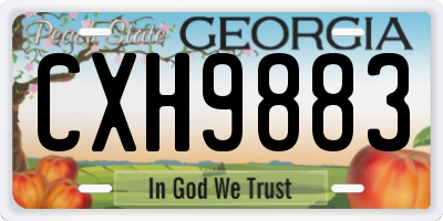 GA license plate CXH9883